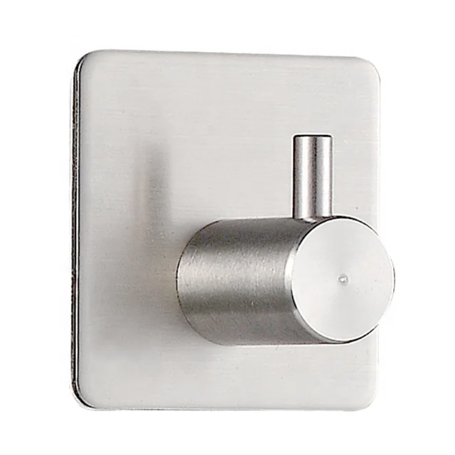 

Self Adhesive Stainless Steel Wall Mounted Bathroom Cloth Towel Coat Holder Hanger Hook, Silver or black