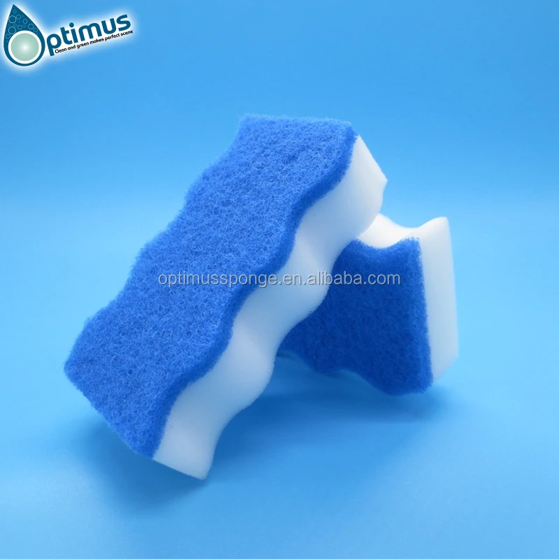 

Original Melamine Sponge Magic Sponge eraser Nylon Scouring Pad kitchen cleaning Sponge, White melamine+blue scouring pad