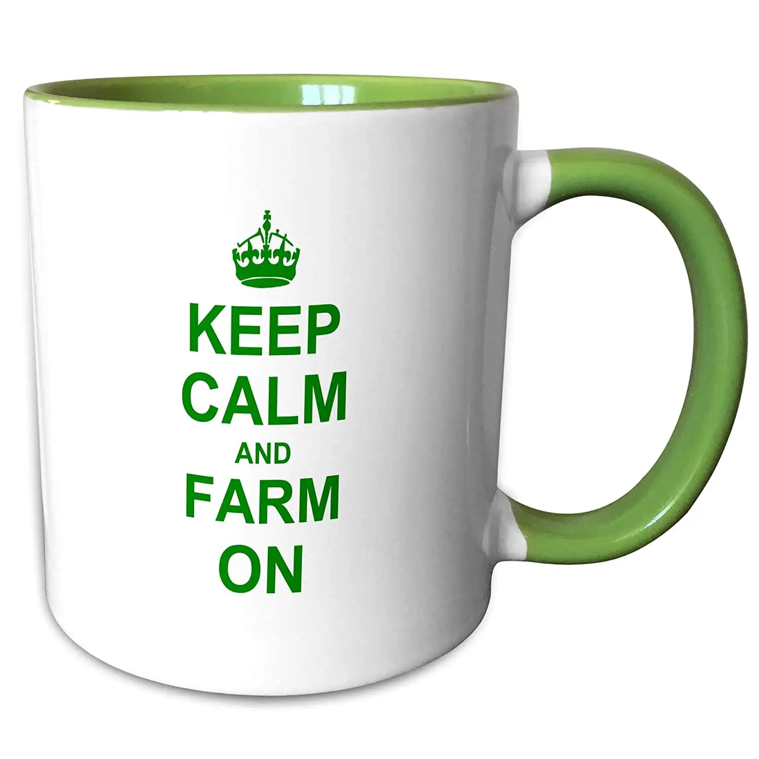 3dRose wb/_157717/_1Keep Calm and Farm on-carry on farming-gift for farmers-Green motivational motivating calming Sports Water Bottle 21 oz White