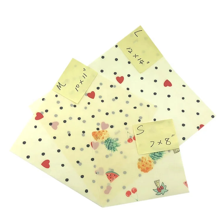 

Factory Direct Sale FDA Certified 100% Cotton Fabric Eco Friendly Reusable Beeswax Food Wrap