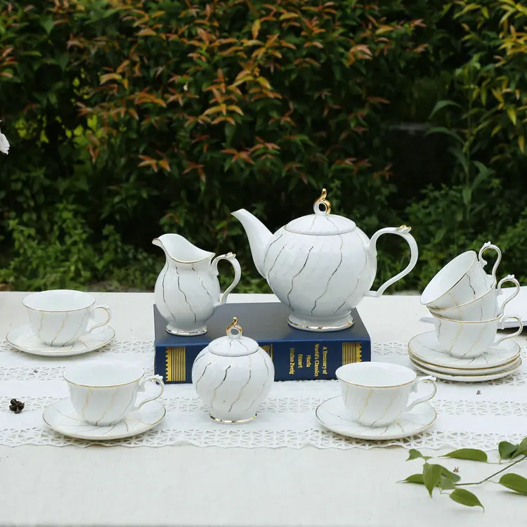 New Textured Design Modern Persian Tea Sets Fine Pakistan Bone China