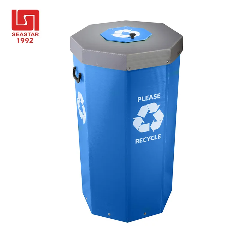 Recycling Bins Corrugated Plastic Trash Bin Blue Recycled 4mm5mm