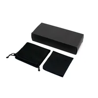 

Custom Logo Black Eyewear Box Pouches Cleaning Clothes Packaging for sunglasses