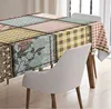 Shabby Chic Decor Tablecloth, Patchwork Denim Fabric Pieces Stitches Digital Print Dining Room Kitchen Rectangular Table Cover
