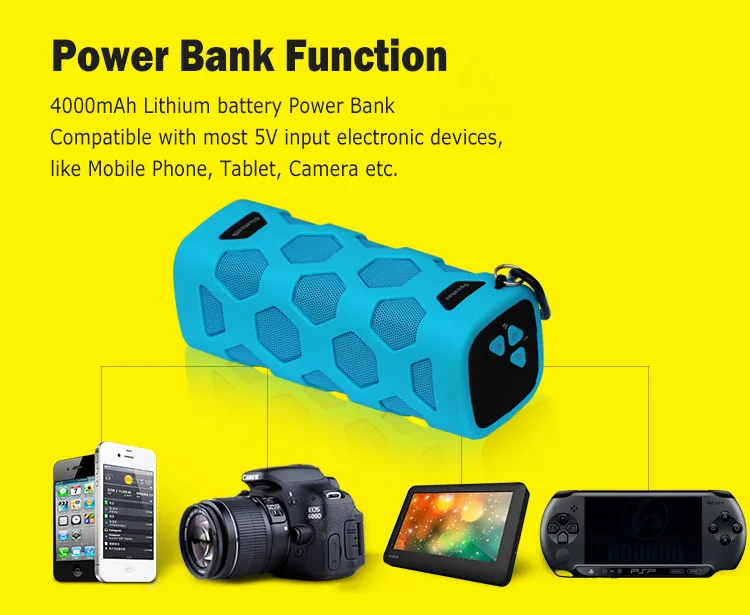 China Manufacturer IP65 Waterproof 4000 mAh Bluetooth Speaker Powerbank with NFC - ANKUX.COM