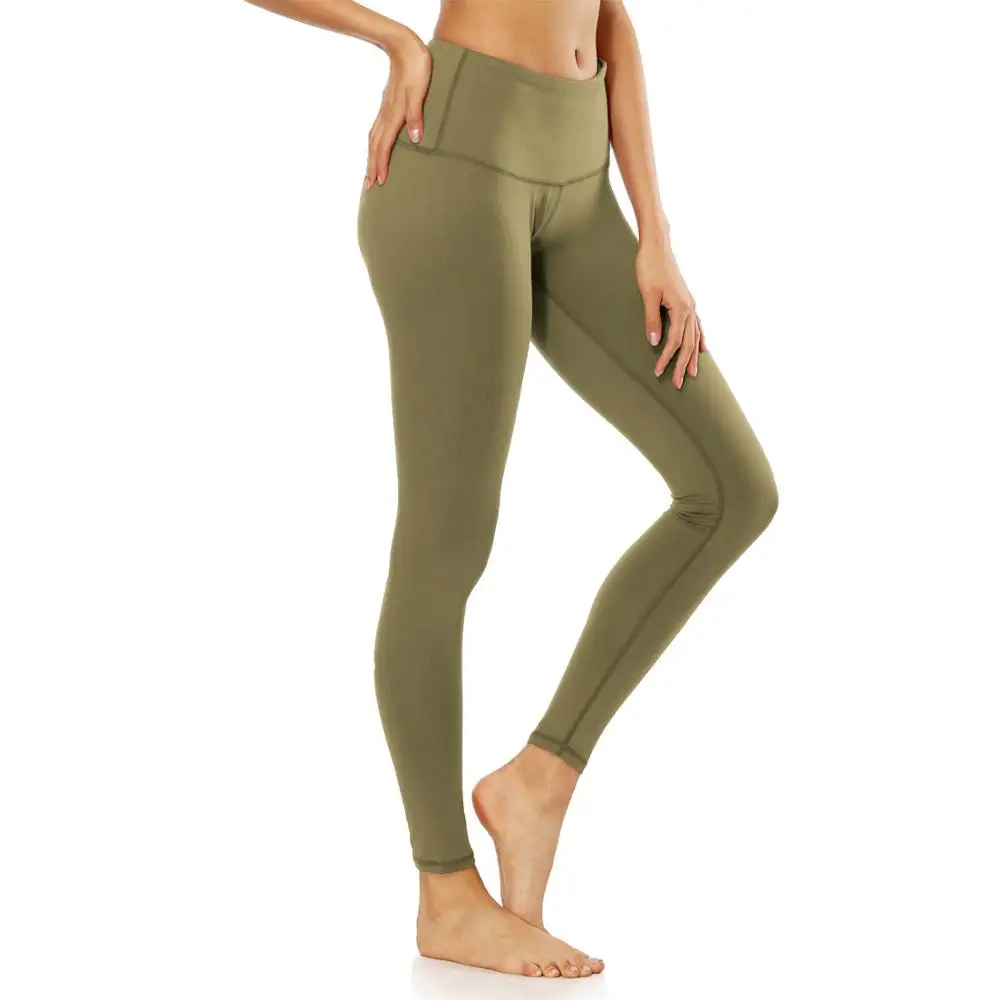 

OEM high waist tight plain green women gym sport workout fitness yoga pants leggings