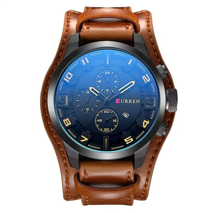 

Leather Strap Luxury Quartz Relogio Masculino Curren Men Sport Watch