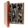 3 Bottle luxury wooden box - Hinged / Stained / Silk Lining