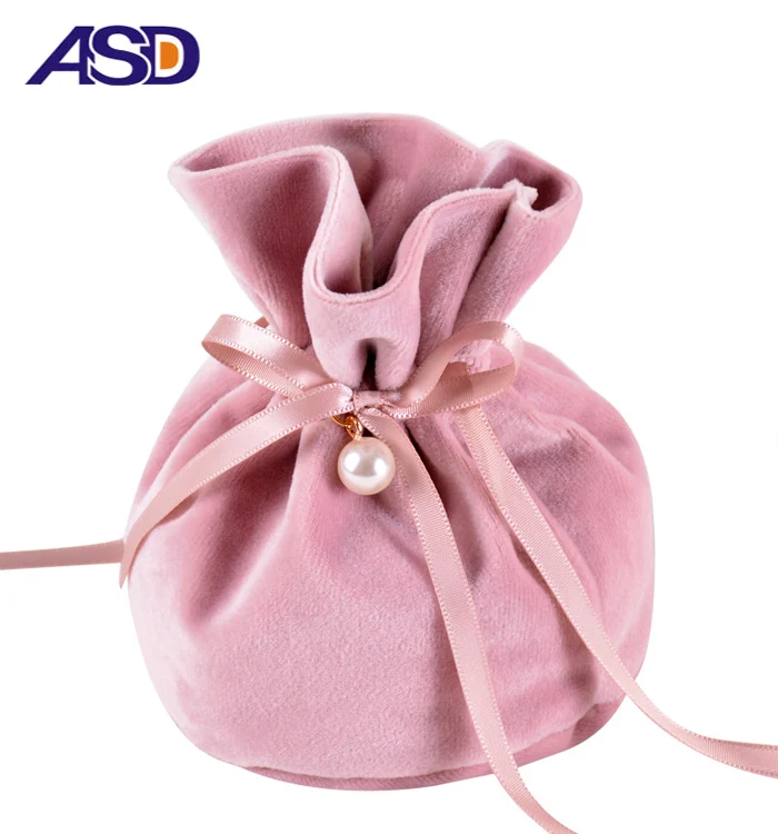 New Design Drawstring Wedding Candy Bag Gift Bags Round Jewelry Pouch