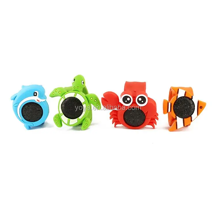 

BN1118 Hot sale animal silicone slap bracelet, gemstone lava essential oil bracelet for kids