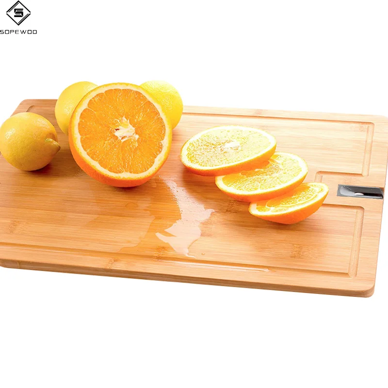 

Top seller chopping board with knife sharpener, Bamboo