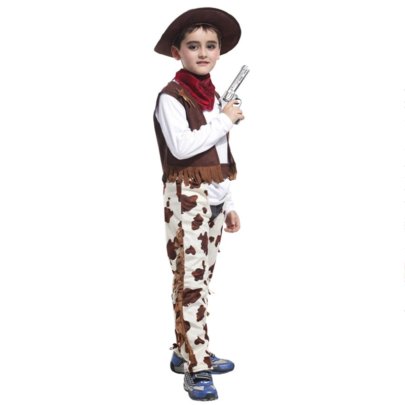 

Halloween Super Cool Boy Cowboy Cosplay Costume For Masquerade Party Carnival Wild Cowboy Costumes For Boys Q1043, As picture