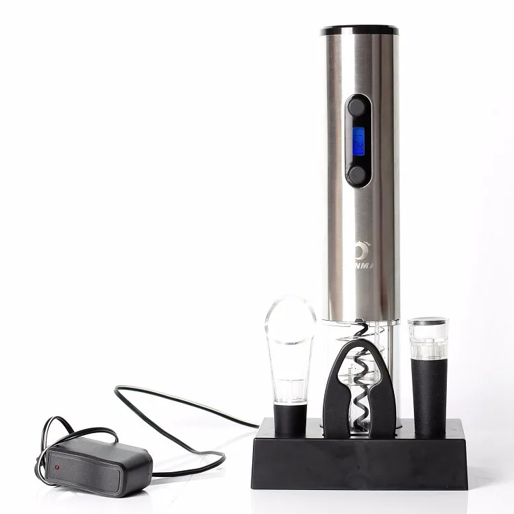 GenieX Electric Wine Opener & Dispenser Set - Automatic Corkscrew, Rechargeable, With Foil Cutter & Preserver