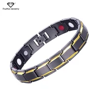 

Abrray Magnetic arthritis Hematite Stainless Steel healing Men's Health Care Bracelets with Hook Buckle Clasp Therapy Bangles