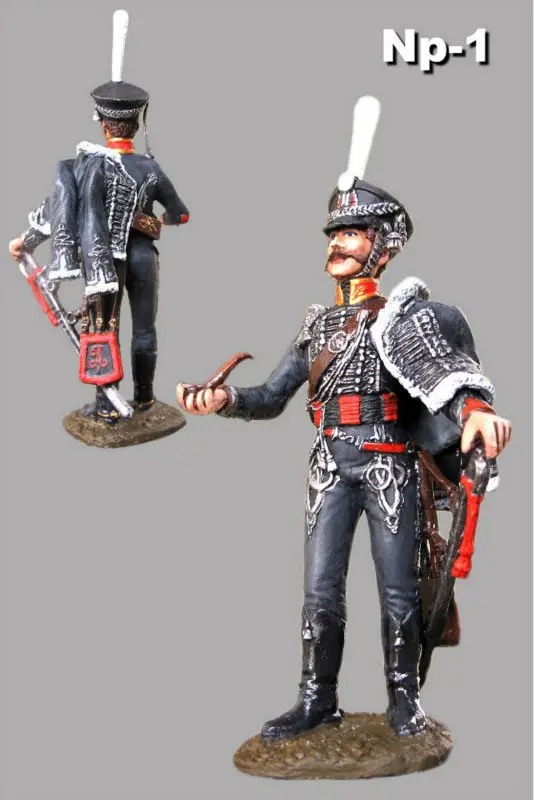 NAPOLEONIC WARS Standard-bearer Old Guard Metal Figure 1/32 Tin Toy Soldiers 