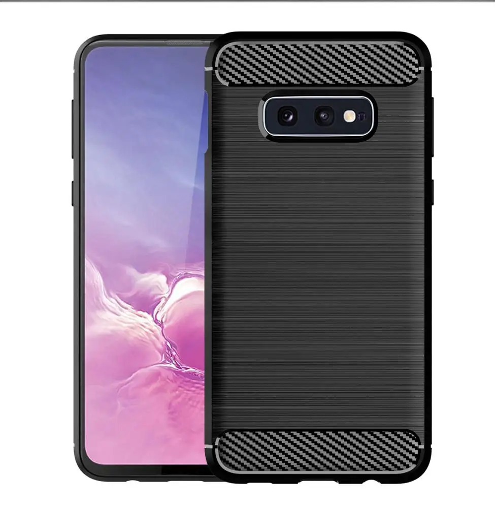 

Hot Selling 2019 Carbon Fiber Drawn Soft Tpu Phone Case For Samsung Galaxy S10 S10e Back Cover