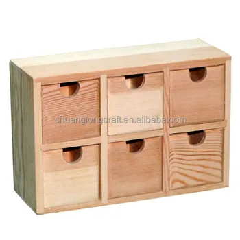 Unfinished Small Wooden Drawers Craft Organizer Box Buy