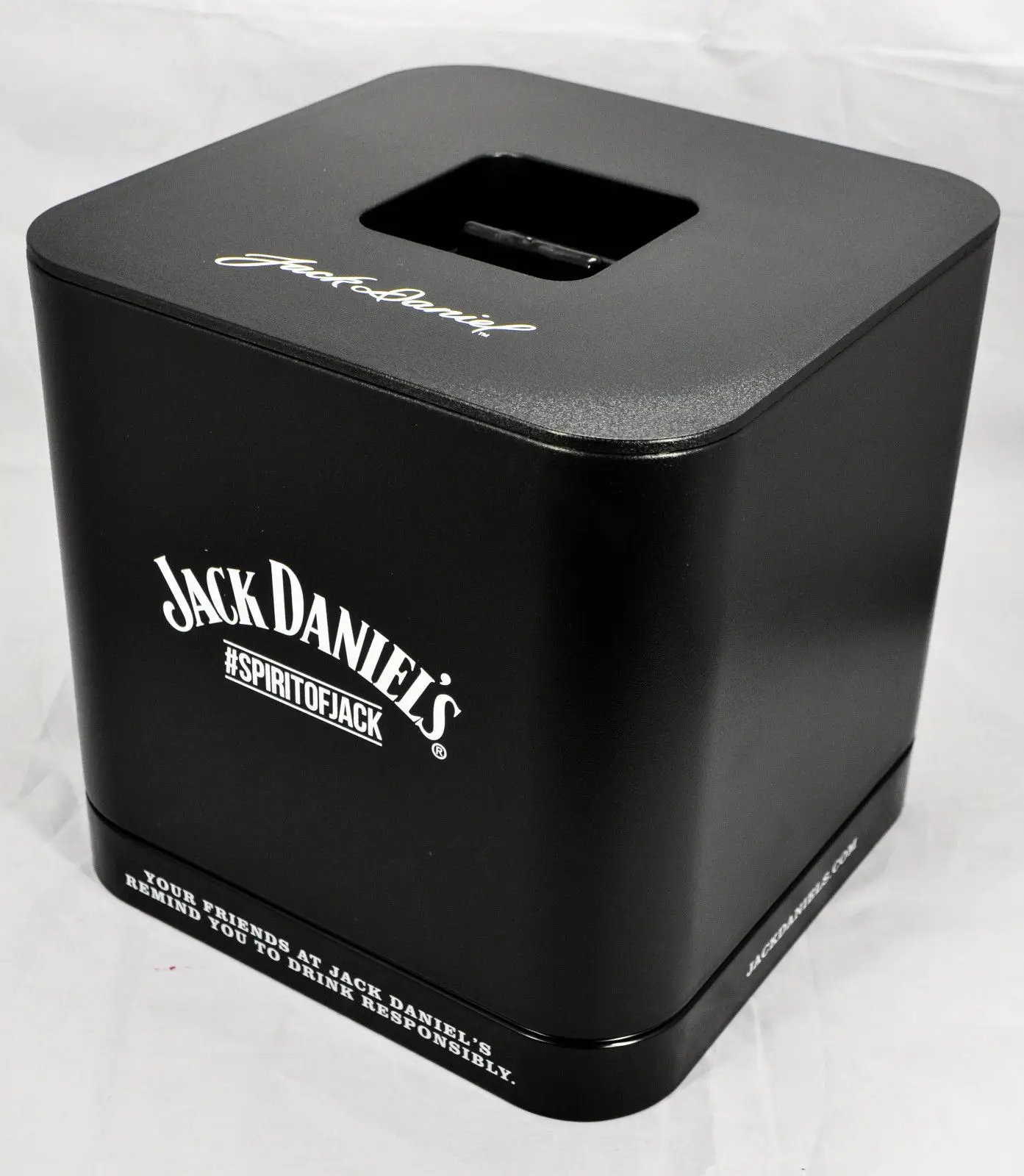 Black Square Acrylic Plastic Double Wall Ice Bucket With Lid - Buy ...