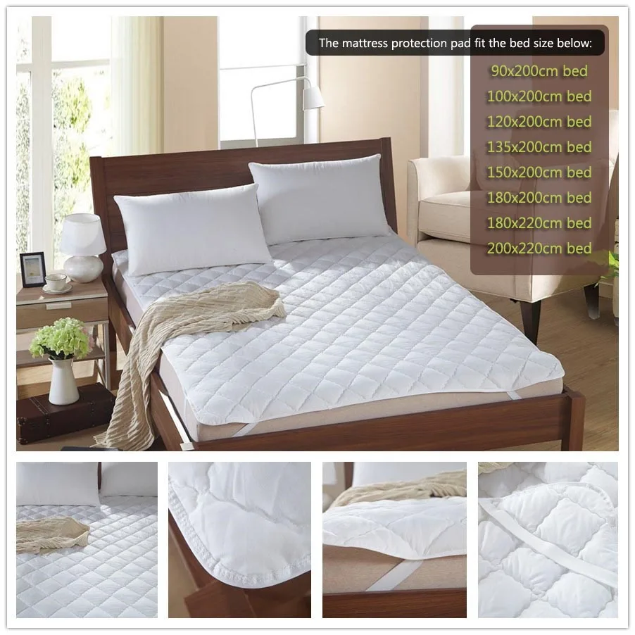 white bed protection pad quilted mattress protector hotel