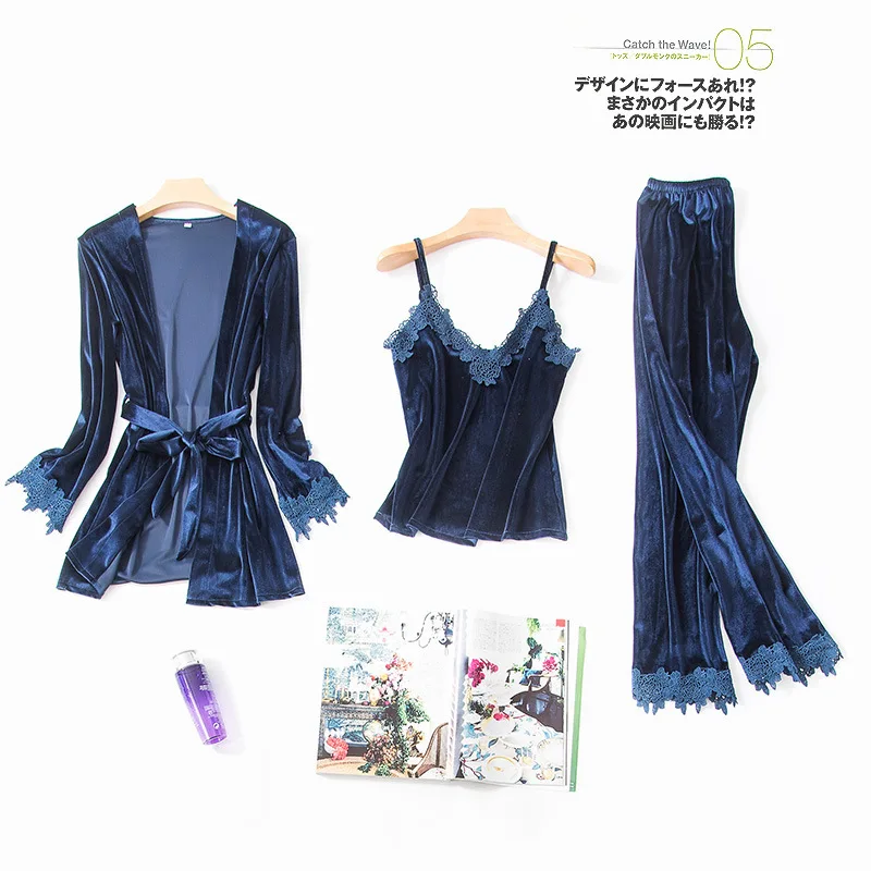 

Breathable women sexy sleepwear silk pajamas, Pink blue red