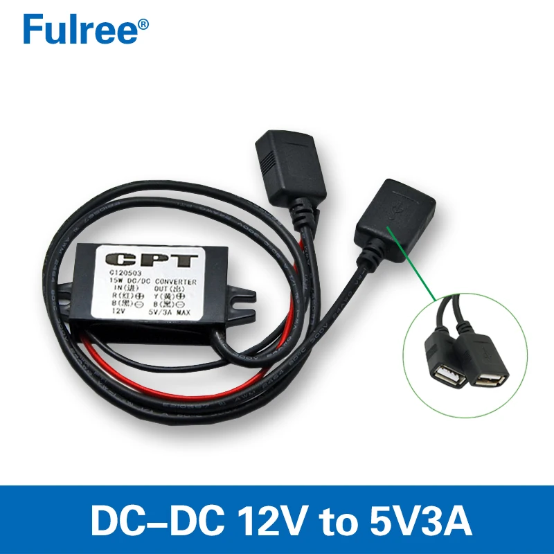 Cpt 12v Step Down To 5v 3a Dual Micro Mini Usb Car Power Technology Dc