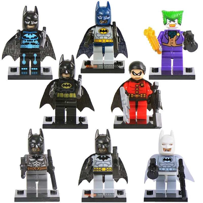8pcs lot Batman Super Hero Kid Baby Toy Mini Figure Building Blocks Sets Model Toys Minifigures