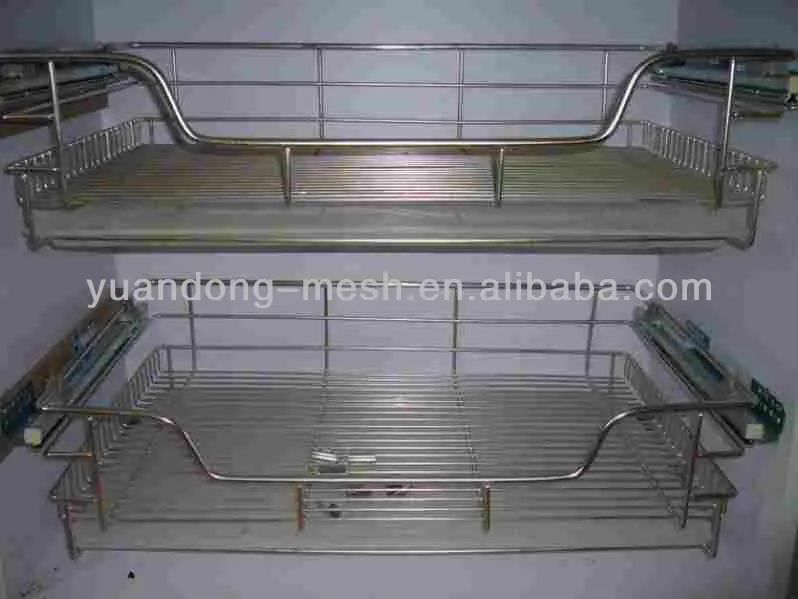 stainless steel kitchen cabinet wire storage basket/vegetable storage basket stainless steel storage basket