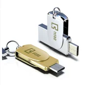 

Metal 2in1 OTG type c U disk type-c 3.1 Memory Card Key Chain Pendrive Advertising Custom logo Usb Flash Drive