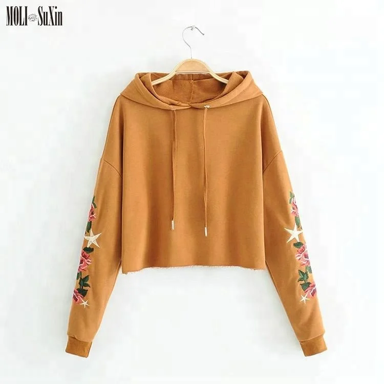 

MOLI Desgin Embroidered Crop Hoodie for Woman, Request
