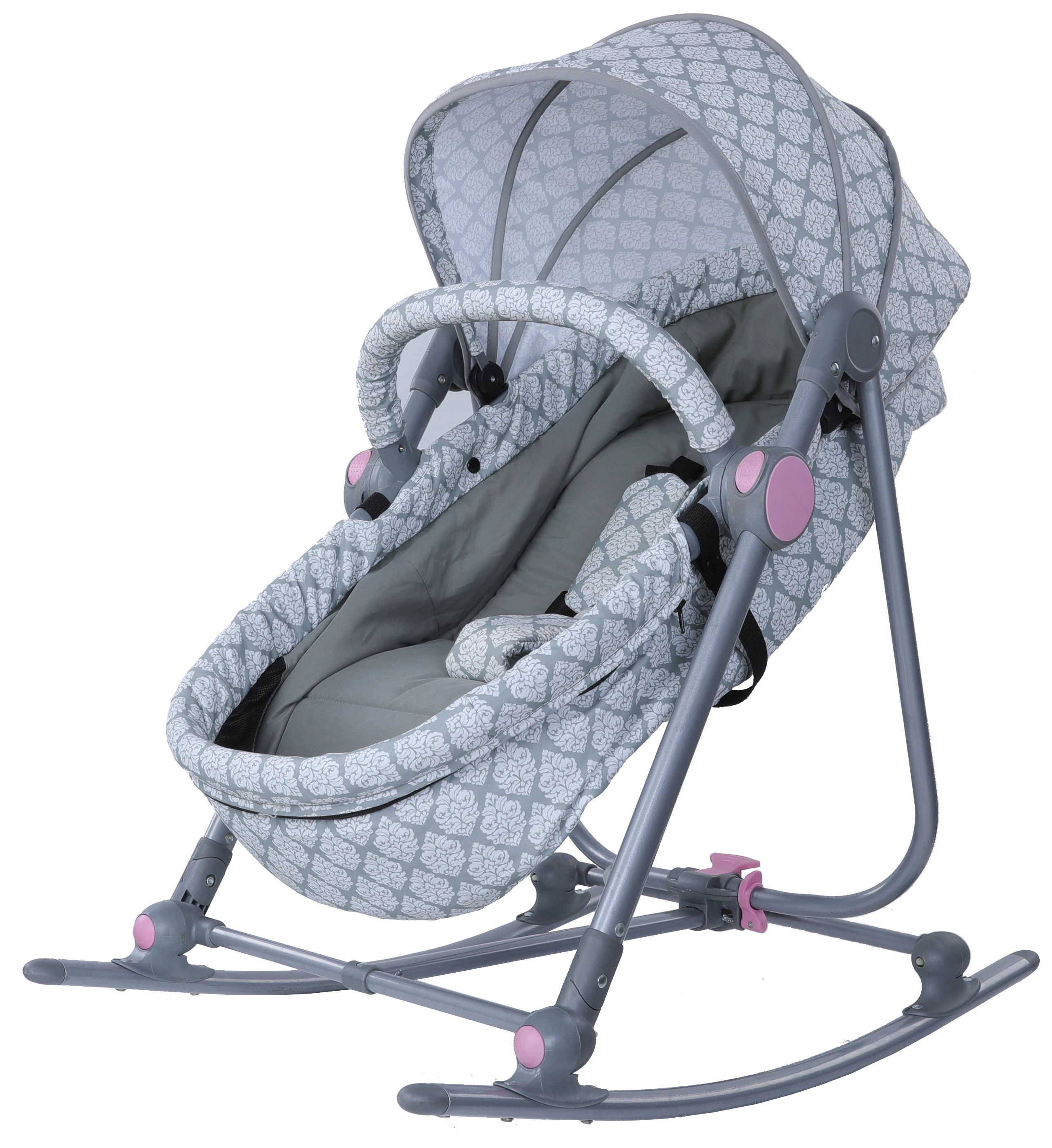 Electric Baby Swing Bed Infant Swing Cradle Soft Fabric 5 Auto Swing Modes Builtin Music Player