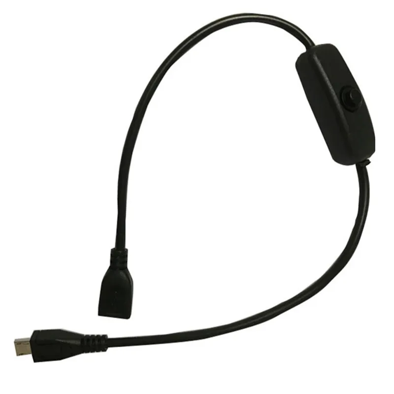 

30cm Micro usb 5pin Male to female ON/OFF Switch cable, White/black