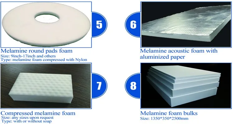 Melacoustic melamine foam elements for sound acoustics