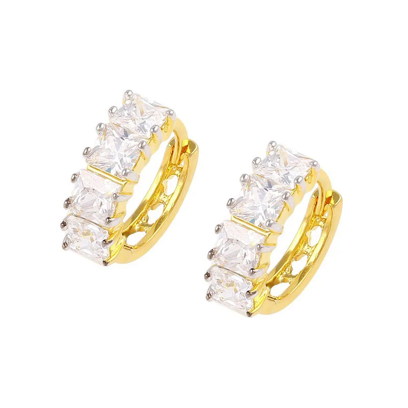 

Xuping gold 24K elegant design rhinestones earrings for women