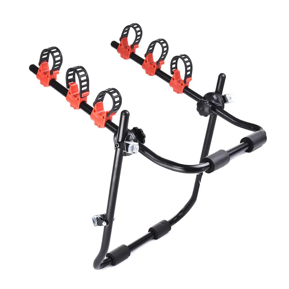 

Trunk Mount 3 Bike Rack Bicycle Carrier Hatchback SUV Car Outdoor Quick Release, Red