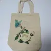 Custom sublimation printing washable reusable cotton hand tote foldable shopping bag