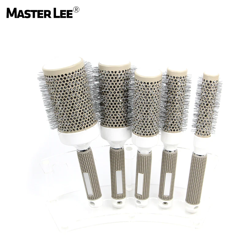 

Wholesale price round Ionic curly hair brush ceramic heat resistance hairdressing detangling brush for salon, Customized color