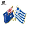 No minimum order quantity custom australia greece double flag pin badge