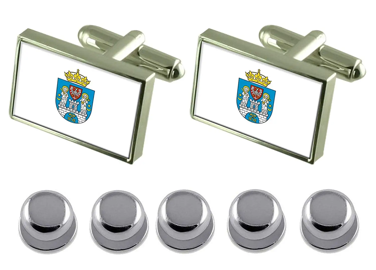 Select Gifts Shirt Dress Studs Legnica City Poland Flag Cufflinks