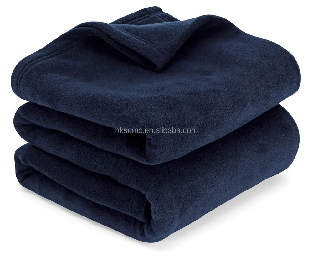 
High quality super soft navy two side brushed King durability 100% polyester polar fleece blanket 