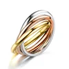 Fashionable three tone circle interlocking eternal ring