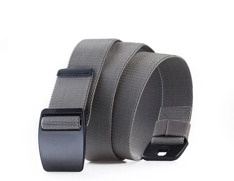 Men's Invisible Flat Plastic Buckle Belt Elastic Stretch Casual Pants Web Belt