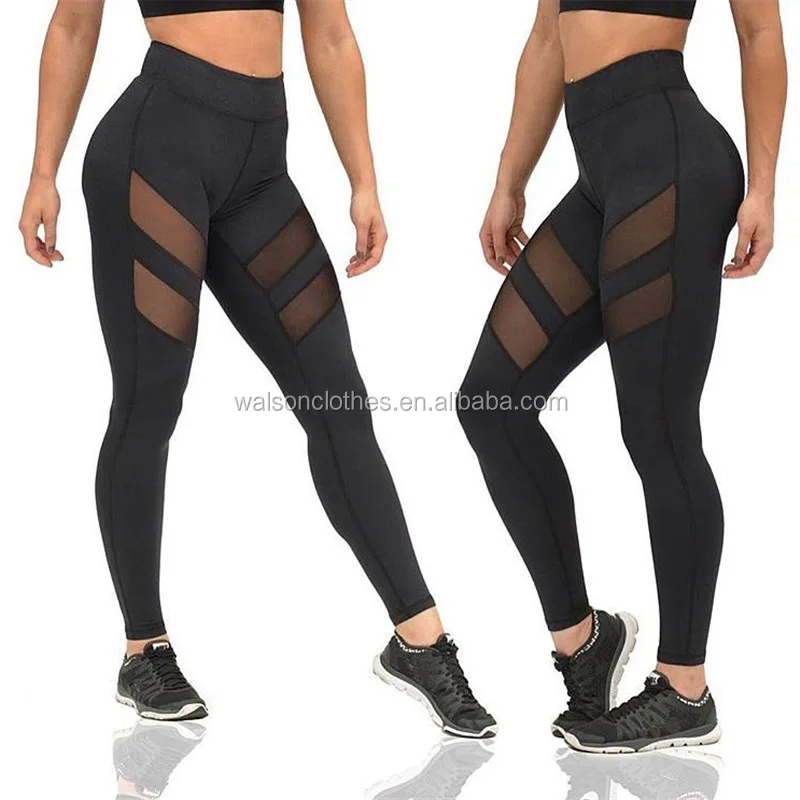 Wholesale Walson Compression Skin Tight Mesh Sport Gym Wear Women Yoga Pants