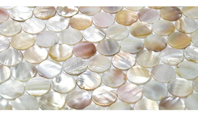 White Wall Decoration Pearl Shell  Round Mosaic