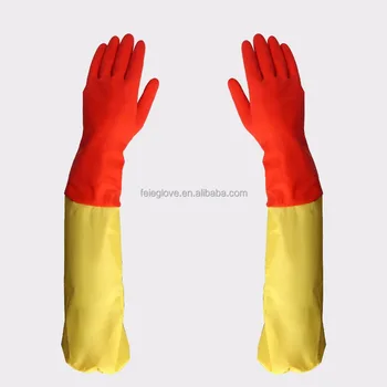 Rubber Glove Long Arm Dishwasher Gloves 