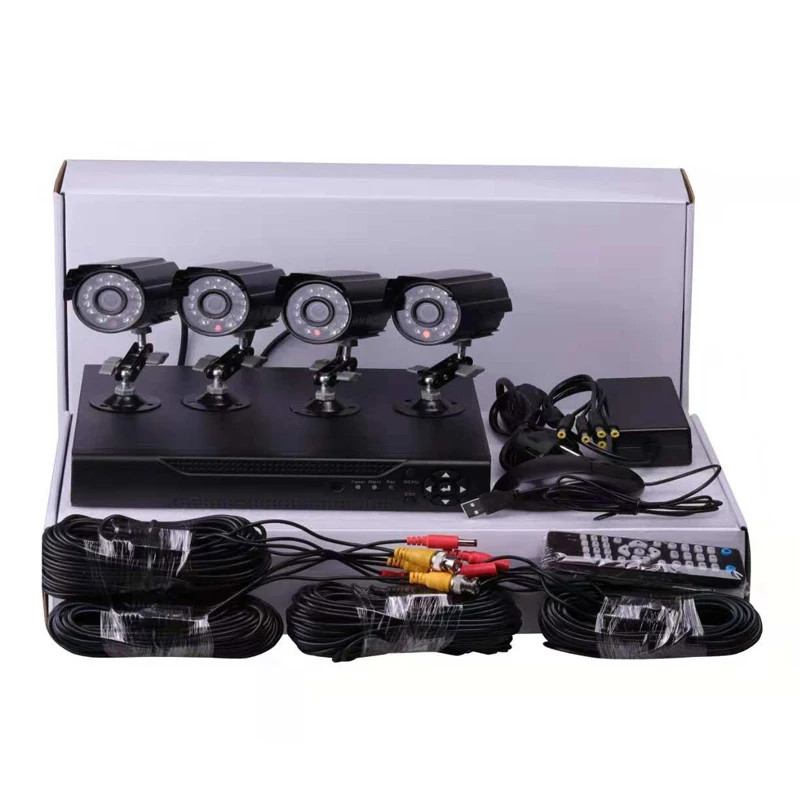 High Quality Ahd 4 Channels 720p Cctv Camera Kit With Weatherproof And