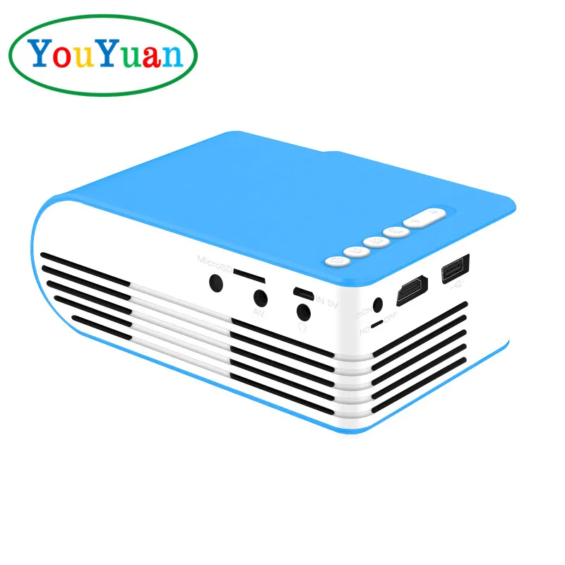 

YG210 YG300 Mini Projectors Professional Home Cinema Full HD Projector 1080p pico projector, Blue/white