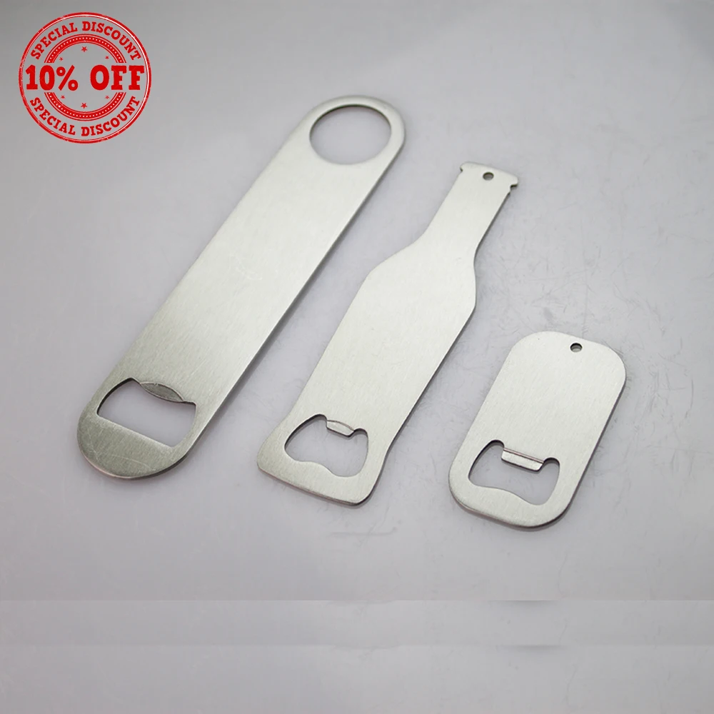 

New Arrival Sublimation Coated Different Shapes Heat Transfer Stainless Steel Bottle Opener, Silver