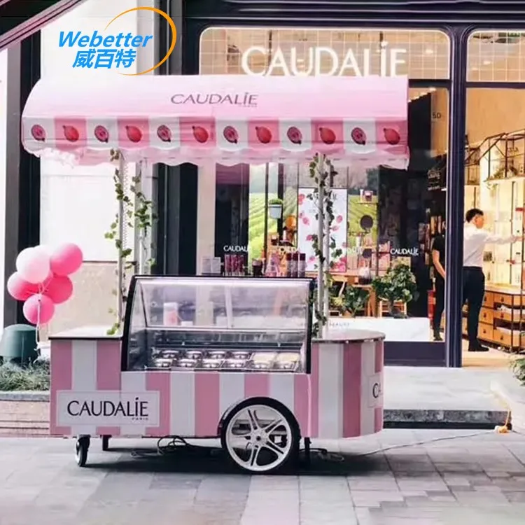 Beautiful Push Mobile Fried Ice Cream Street Vending Cart For Sale ...