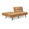 Wooden frame Memory Foam Split seat and back Futon in Camel Fabric