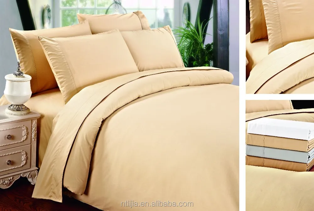 Stock Microfiber Solid Color Bed Sheet Sets Polyester Bedding Sets